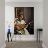 The Guitar Player - Young Woman with Lute By Johannes Vermeer canvas wall art - Image 2