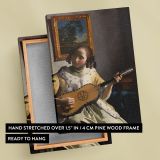 The Guitar Player - Young Woman with Lute By Johannes Vermeer canvas wall art - Image 6