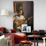 The Guitar Player - Young Woman with Lute By Johannes Vermeer canvas wall art - Image 8