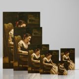 The Letter - Woman Reading in Soft Light By Jean-Baptiste-Camille Corot canvas wall art - Image 4