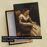 The Letter - Woman Reading in Soft Light By Jean-Baptiste-Camille Corot canvas wall art - Image 6