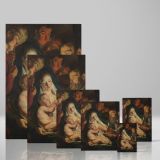 The Holy Family with Shepherds - Candlelit Nativity Scene By Jacob Jordaens canvas wall art - Image 4