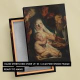 The Holy Family with Shepherds - Candlelit Nativity Scene By Jacob Jordaens canvas wall art - Image 6