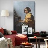 A Young Woman Seated at the Virginals - Elegant Music Portrait By Johannes Vermeer canvas wall art - Image 8