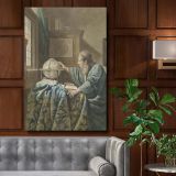 The Astronomer - Classic Study Reproduction By Abraham Delfos after Vermeer canvas wall art