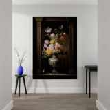 Vase of Flowers - Dutch Still Life in Vermeer Style canvas wall art - Image 2