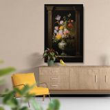 Vase of Flowers - Dutch Still Life in Vermeer Style canvas wall art - Image 5