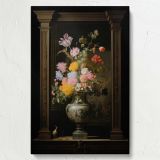 Vase of Flowers - Dutch Still Life in Vermeer Style canvas wall art - Image 7