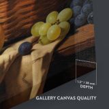 Basket of Grapes and Apples - Classic Fruit Still Life canvas wall art - Image 3