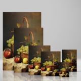 Basket of Grapes and Apples - Classic Fruit Still Life canvas wall art - Image 4