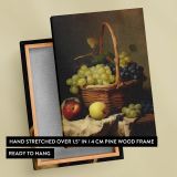 Basket of Grapes and Apples - Classic Fruit Still Life canvas wall art - Image 6