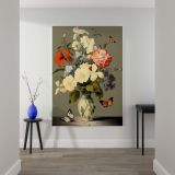 Fluttering Butterflies and Flowers - Elegant Vintage Still Life canvas wall art - Image 2