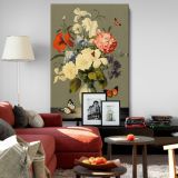 Fluttering Butterflies and Flowers - Elegant Vintage Still Life canvas wall art - Image 8