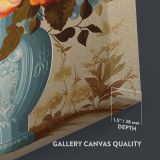 Floral Still Life in Ornate Blue Vase - Pastel Botanical Art canvas wall art - Image 3