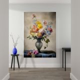 Bouquet in Glass Vase - Romantic Floral Still Life canvas wall art - Image 2