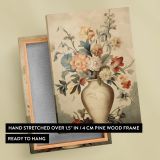 Ivory Vase Flower Arrangement - Warm Botanical Still Life canvas wall art - Image 6