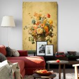 Baroque Floral Bouquet - Vintage Pastel and Bold Flowers canvas wall art - Image 8