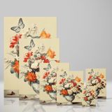 Butterfly and Floral Bouquet - Colorful Blooms in Elegant Vase canvas wall art - Image 4