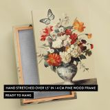 Butterfly and Floral Bouquet - Colorful Blooms in Elegant Vase canvas wall art - Image 6