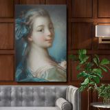Young Girl - Soft Pastel Rococo Portrait By Franois Boucher canvas wall art