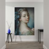 Young Girl - Soft Pastel Rococo Portrait By Franois Boucher canvas wall art - Image 2