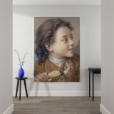 Boy with a Carrot - Blue Ribboned 18th Century Portrait By Franois Boucher canvas wall art - Image 2