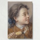 Boy with a Carrot - Blue Ribboned 18th Century Portrait By Franois Boucher canvas wall art - Image 7