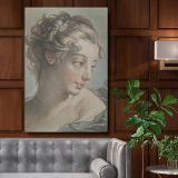 Buste van een jonge vrouw - French Pastel Lady Portrait By Louis Marin Bonnet canvas wall art