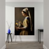 Woman with Flower Basket - Classical Dutch Golden Age Style canvas wall art - Image 2