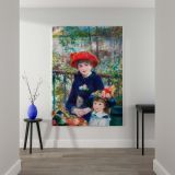 Two Sisters on the Terrace - Impressionist Floral Hat Scene By Pierre-Auguste Renoir canvas wall art - Image 2