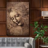 La Scapigliata - Flowing-Hair Renaissance Portrait By Leonardo da Vinci canvas wall art