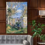 Landscape from Pontoise - Village Path & Wheelbarrow Scene By Camille Pissarro canvas wall art