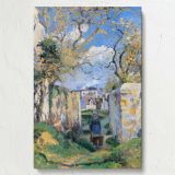 Landscape from Pontoise - Village Path & Wheelbarrow Scene By Camille Pissarro canvas wall art - Image 7