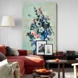Rococo Vase - Vibrant Still Life Flowers in Blue Vase By Paul CŽzanne canvas wall art - Image 8