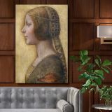 Profile of a Young FiancŽe - Renaissance Side Portrait By Leonardo da Vinci canvas wall art