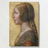 Profile of a Young FiancŽe - Renaissance Side Portrait By Leonardo da Vinci canvas wall art - Image 7