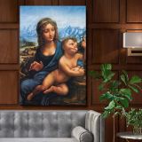 Madonna of the Yarnwinder - Renaissance Mother and Child By Leonardo da Vinci canvas wall art