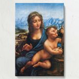 Madonna of the Yarnwinder - Renaissance Mother and Child By Leonardo da Vinci canvas wall art - Image 7