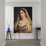 La Donna Velata - Woman with Veil Portrait By Raphael canvas wall art - Image 2