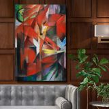 The Foxes - Geometric Red Fox Expressionist Art By Franz Marc canvas wall art