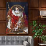 Napoleon on His Imperial Throne - Regal French Portrait By Jean-Auguste-Dominique Ingres canvas wall art
