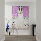 MŠda Primavesi - Girl in Floral White Dress By Gustav Klimt canvas wall art - Image 2