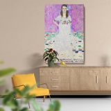 MŠda Primavesi - Girl in Floral White Dress By Gustav Klimt canvas wall art - Image 5