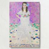 MŠda Primavesi - Girl in Floral White Dress By Gustav Klimt canvas wall art - Image 7