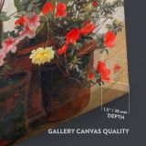Side of a Greenhouse - Blooming Potted Flowers Scene By George Cochran Lambdin canvas wall art - Image 3