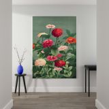 Flowers - Colorful Vintage Zinnia Blooms By L. Prang & Co. canvas wall art - Image 2