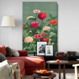 Flowers - Colorful Vintage Zinnia Blooms By L. Prang & Co. canvas wall art - Image 8