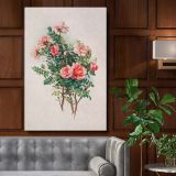 Roses - Antique Botanical Rose Bouquet By L. Prang & Co. canvas wall art