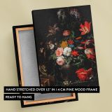 The Overturned Bouquet - Baroque Floral Still Life with Cat By Abraham Mignon canvas wall art - Image 6