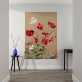 Poppies - Red and White Wildflowers Illustration By L. Prang & Co. canvas wall art - Image 2